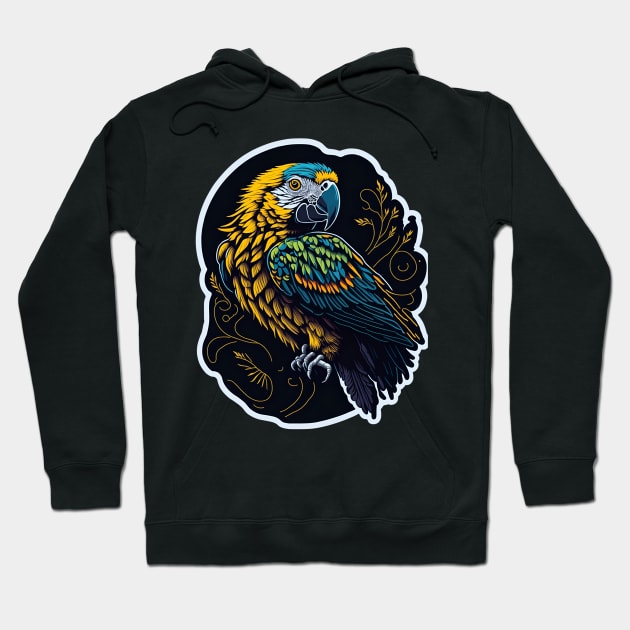 parrot, vintage colors, high detail, Hoodie by Oranjade0122